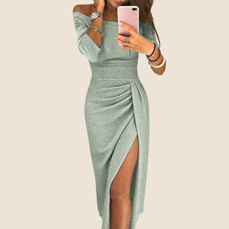 Isabeau | elegantné halter maxi šaty s lichotivým splývavým strihom